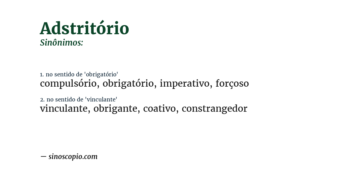 Sinônimo de adstritório