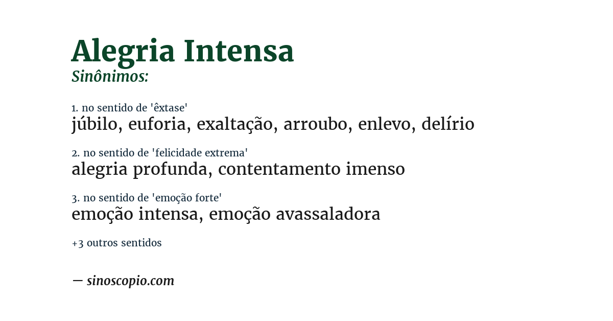 Sinônimo de alegria intensa