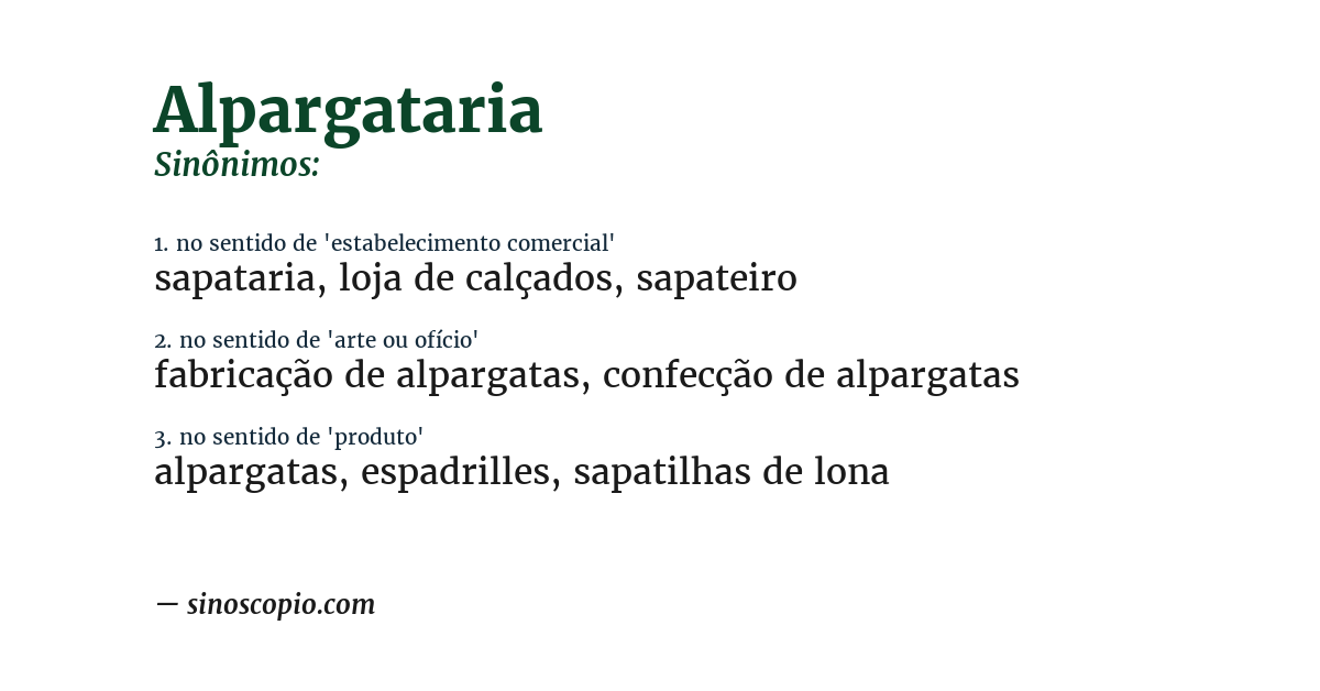 Sinônimo de alpargataria