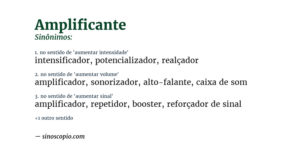 Sinônimo de amplificante