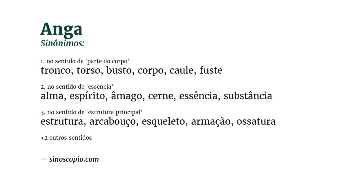 Sinônimo de anga