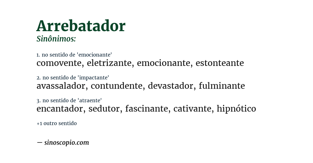 Sinônimo de arrebatador