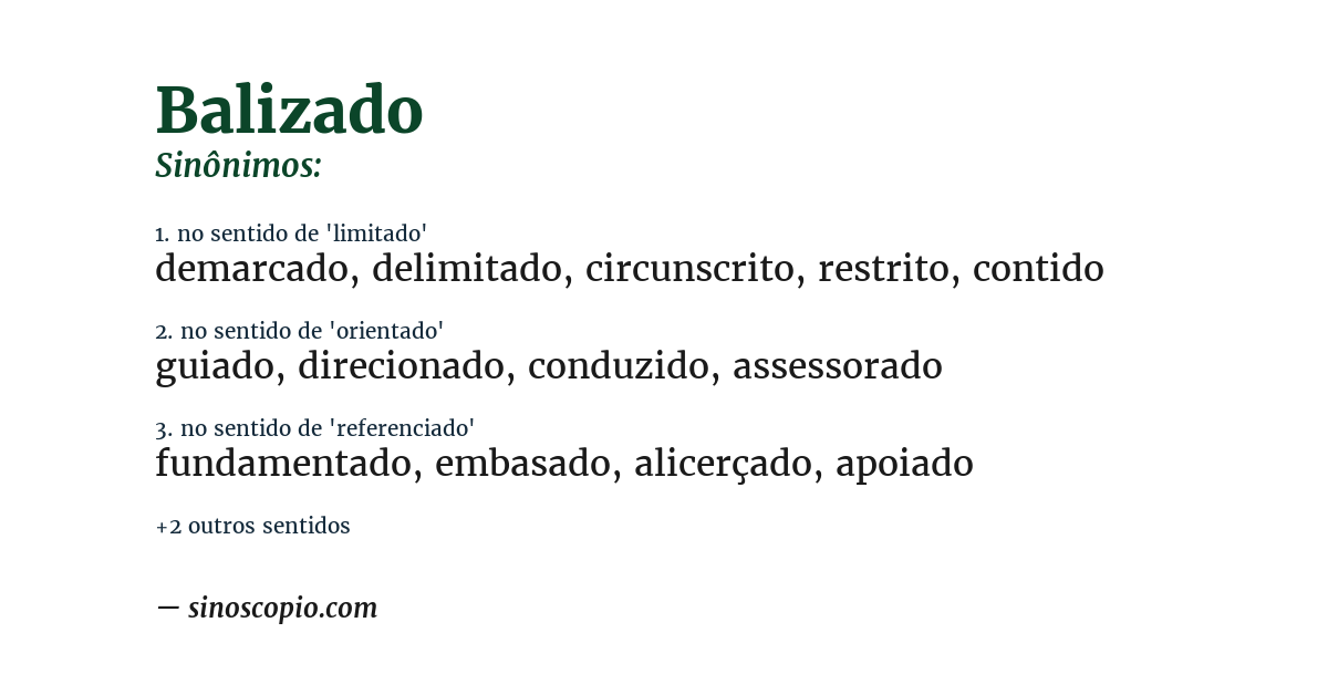 Sinônimo de balizado