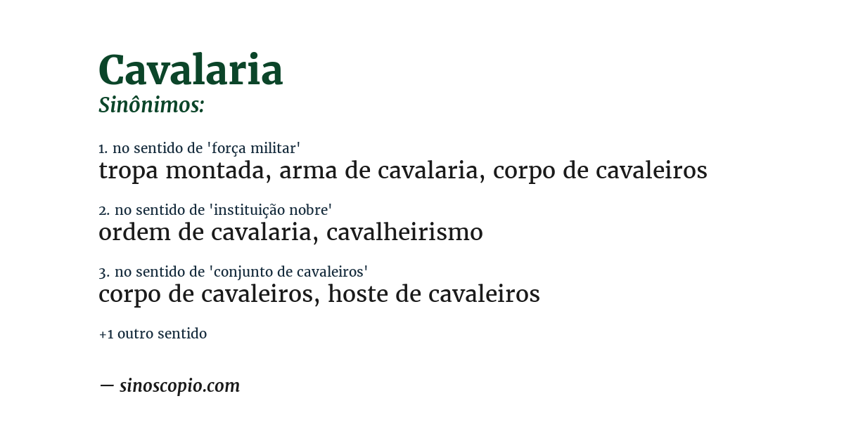 Sinônimo de cavalaria