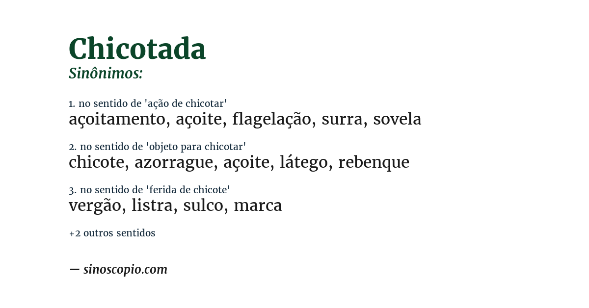 Sinônimo de chicotada