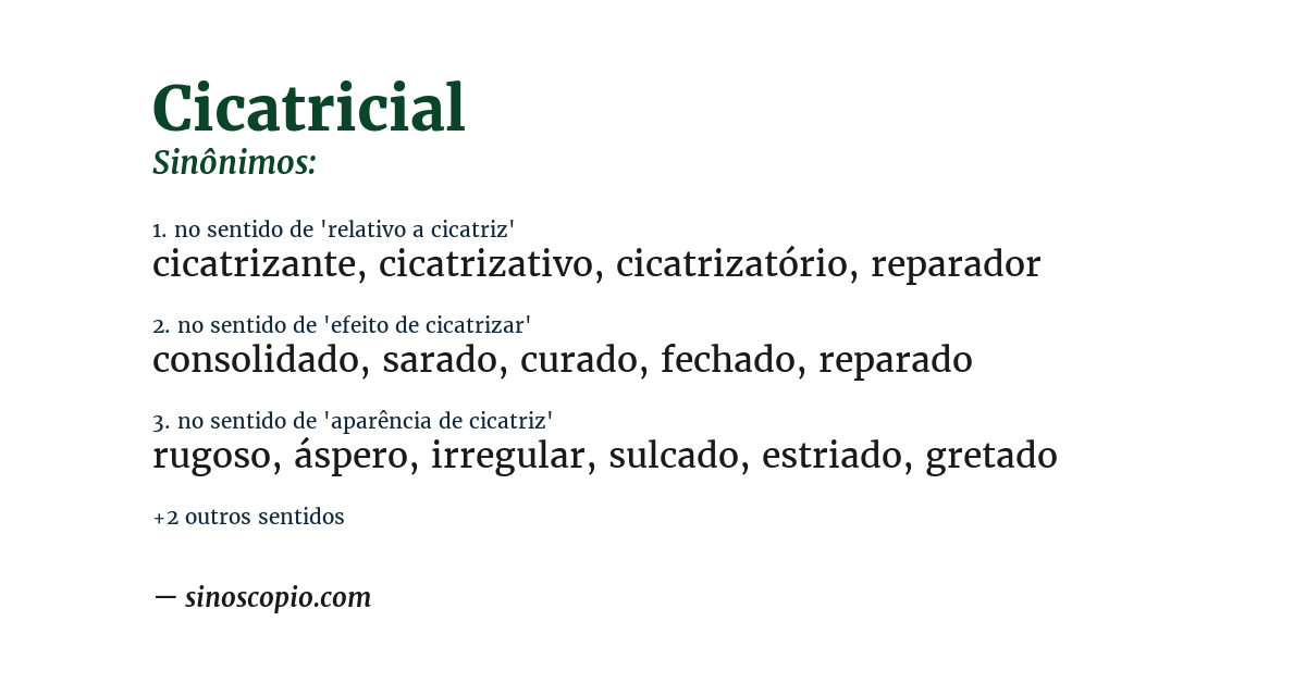 Sinônimo de cicatricial