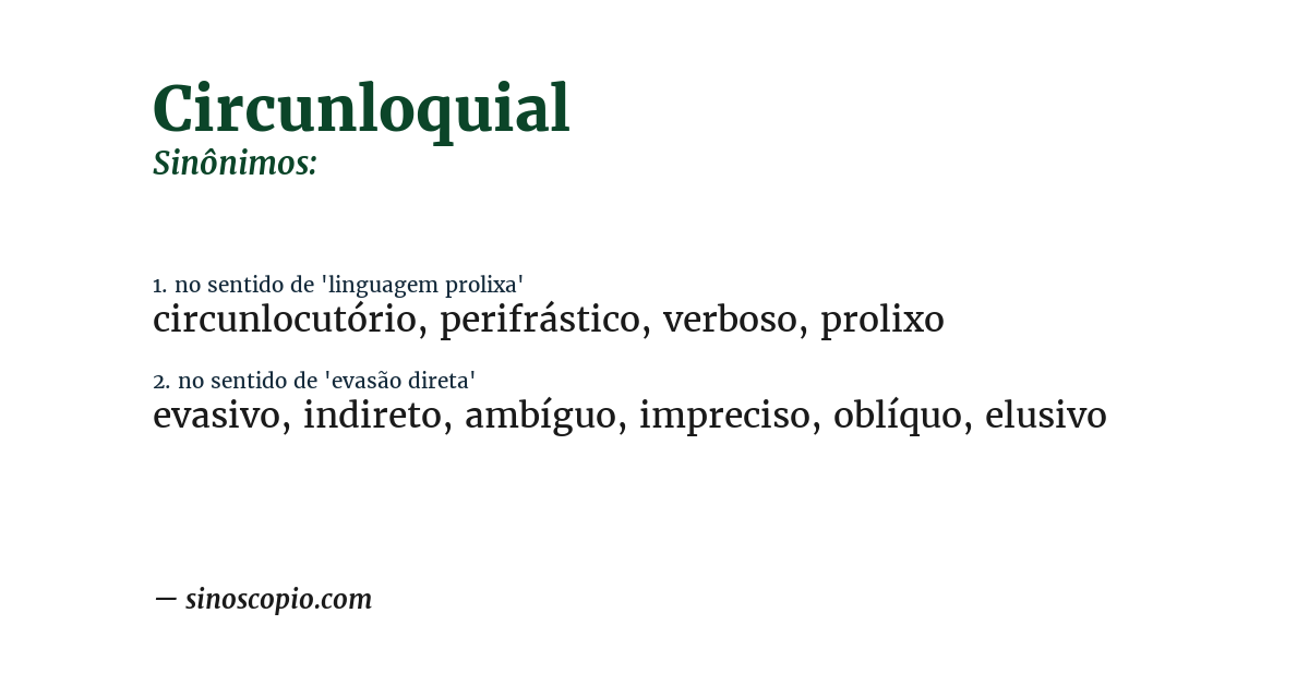 Sinônimo de circunloquial