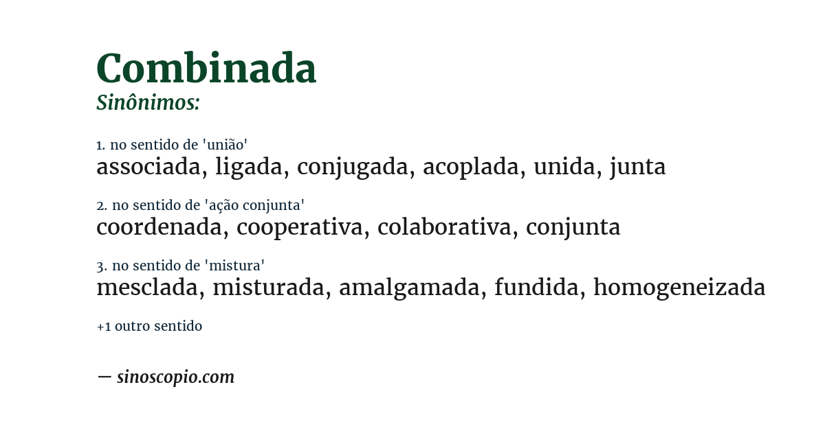 Sinônimo de combinada