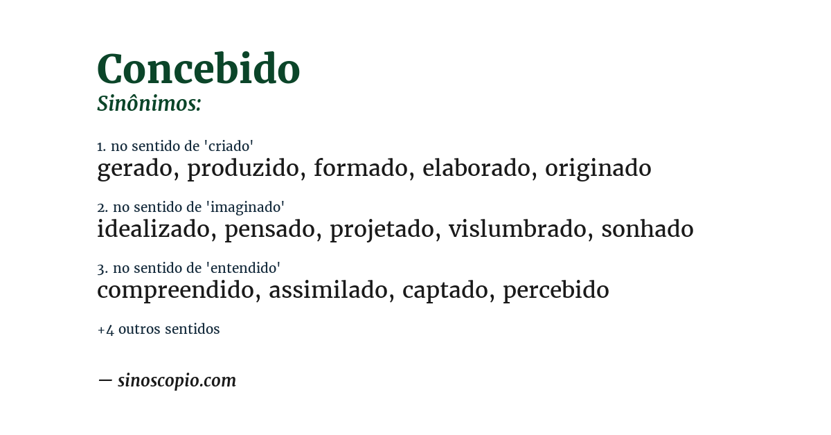 Sinônimo de concebido