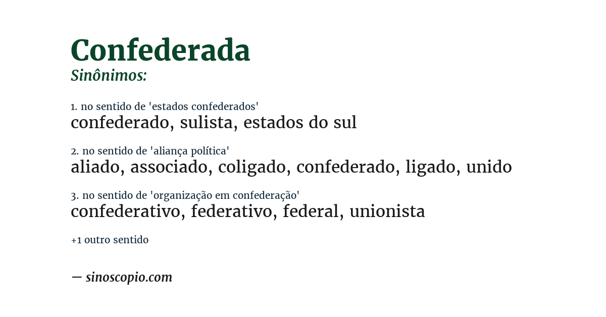 Sinônimo de confederada