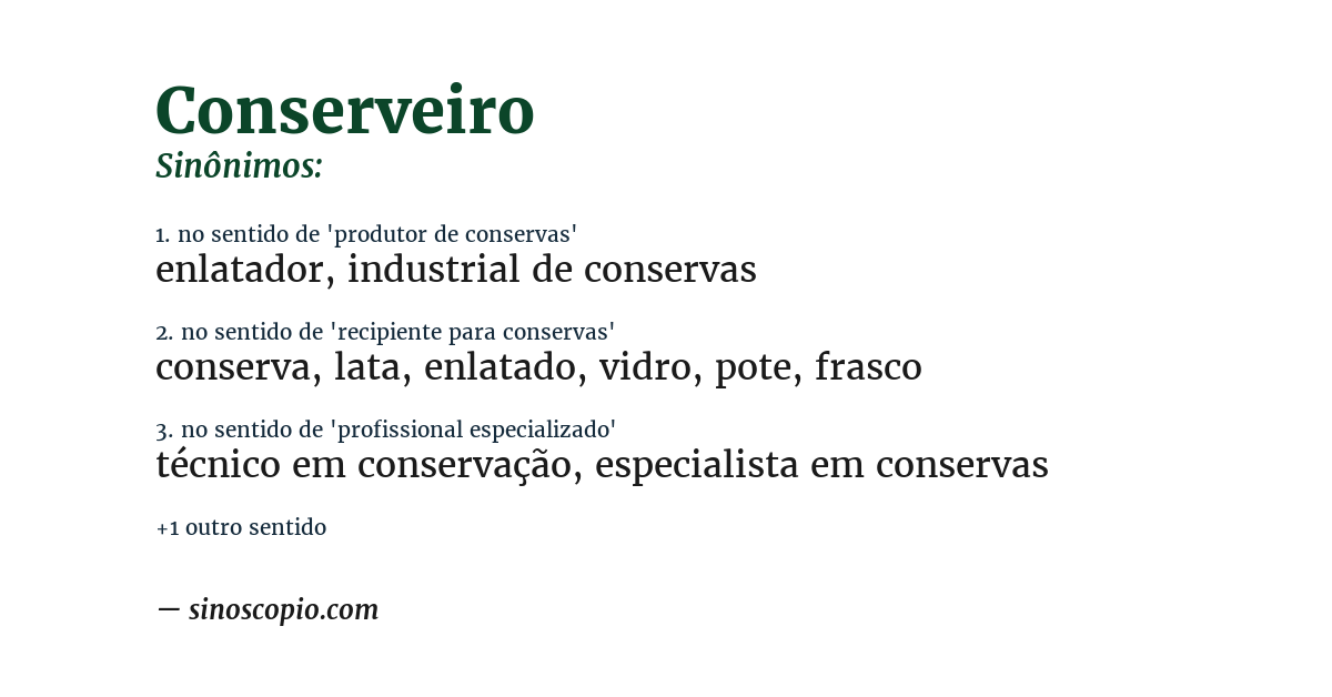 Sinônimo de conserveiro