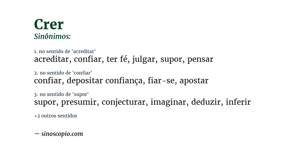 Sinônimo de crer