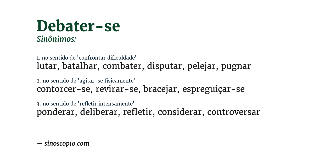Sinônimo de debater-se