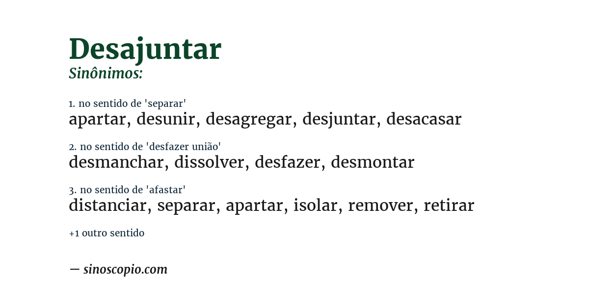Sinônimo de desajuntar