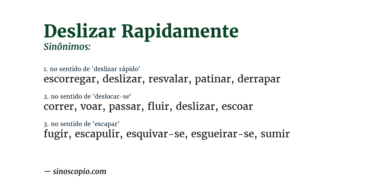 Sinônimo de deslizar rapidamente
