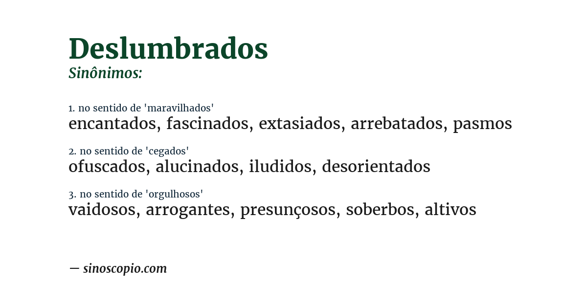 Sinônimo de deslumbrados