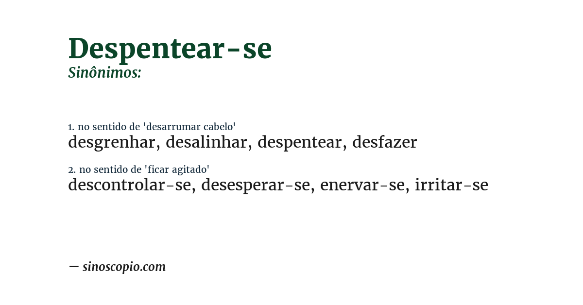Sinônimo de despentear-se