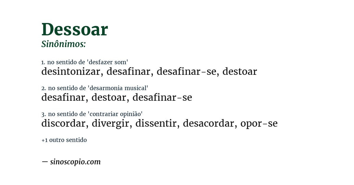Sinônimo de dessoar