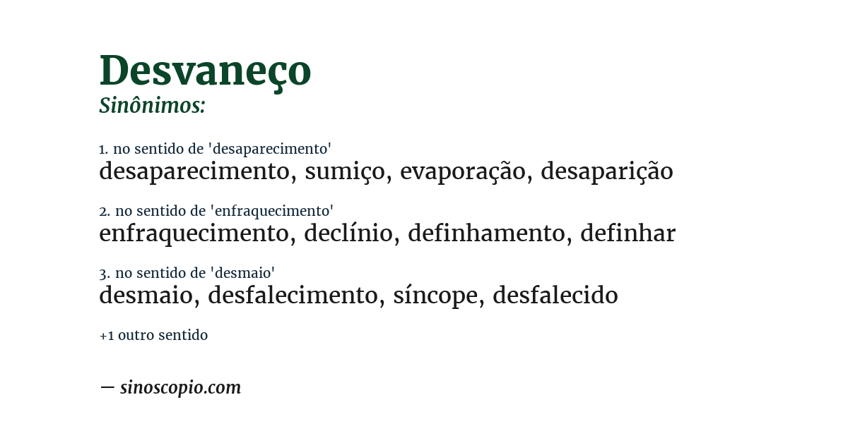 Sinônimo de desvaneço