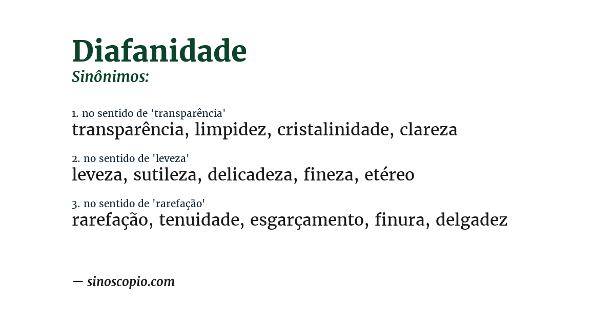 Sinônimo de diafanidade