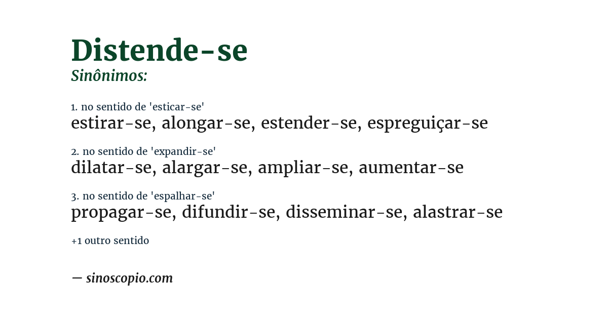 Sinônimo de distende-se