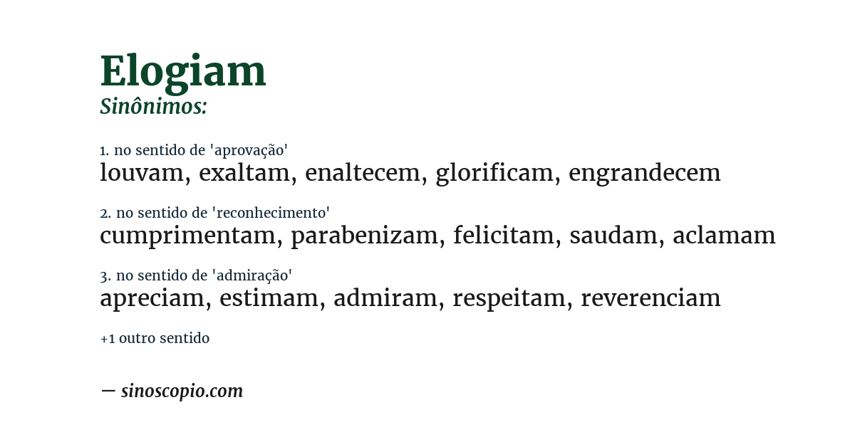 Sinônimo de elogiam