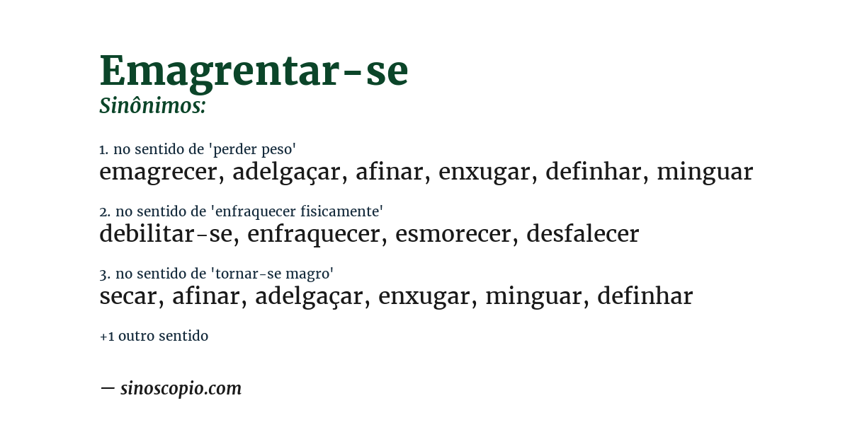 Sinônimo de emagrentar-se