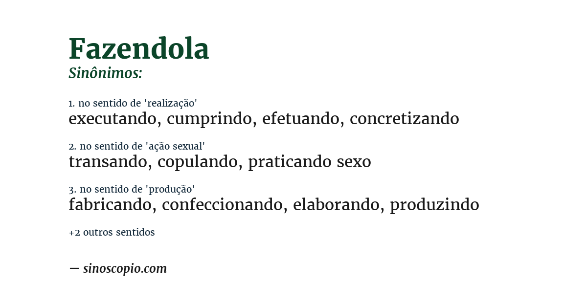 Sinônimo de fazendola