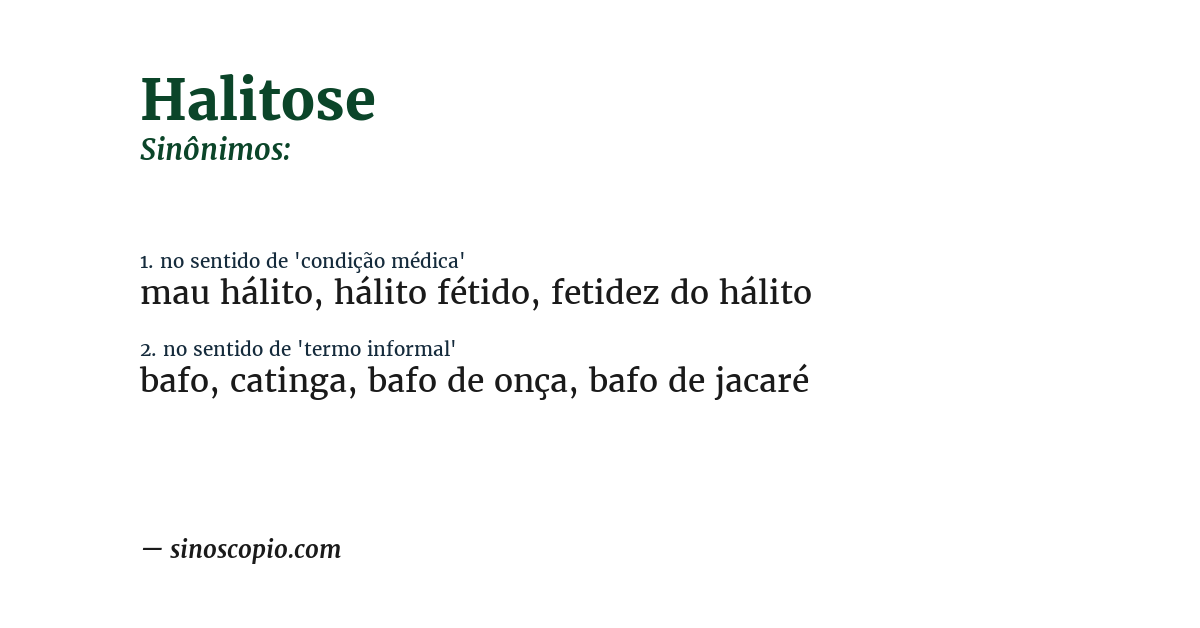 Sinônimo de halitose