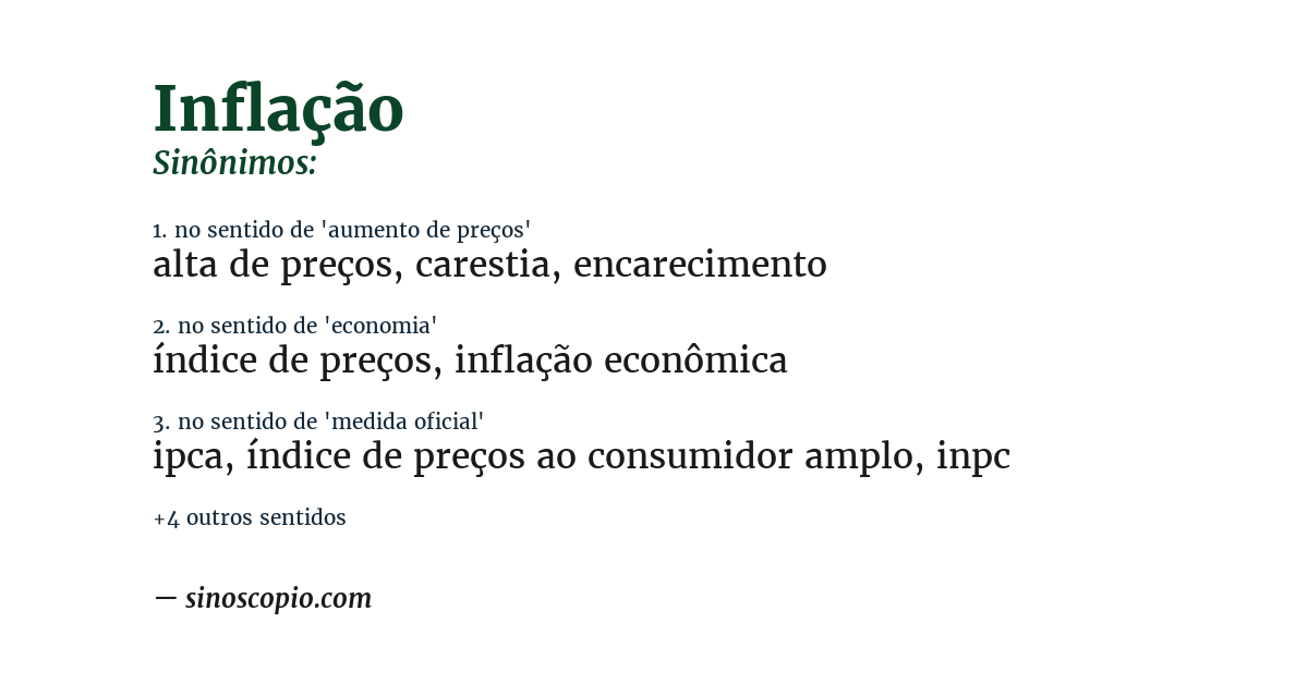 Sinônimo de inflação