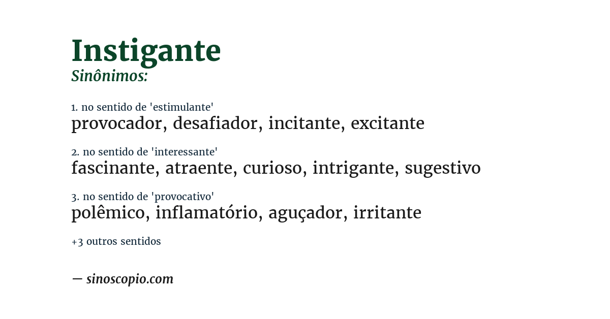 Sinônimo de instigante