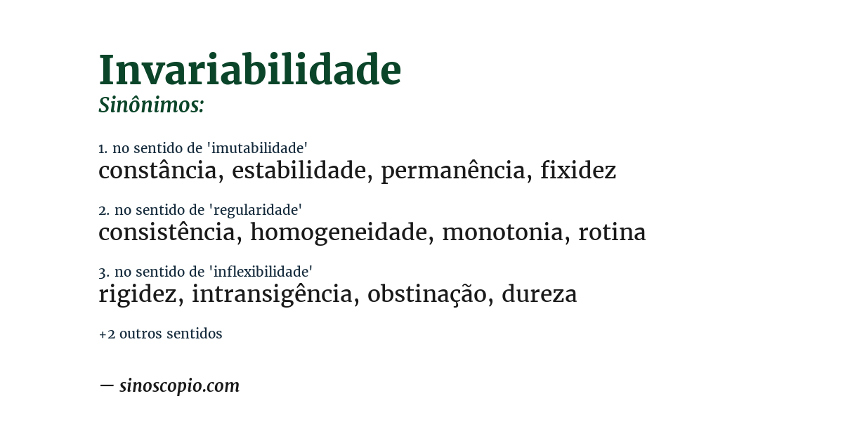 Sinônimo de invariabilidade