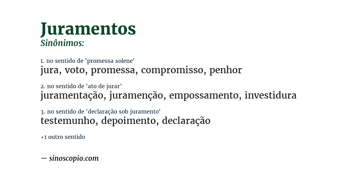 Sinônimo de juramentos