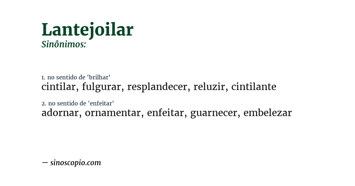 Sinônimo de lantejoilar