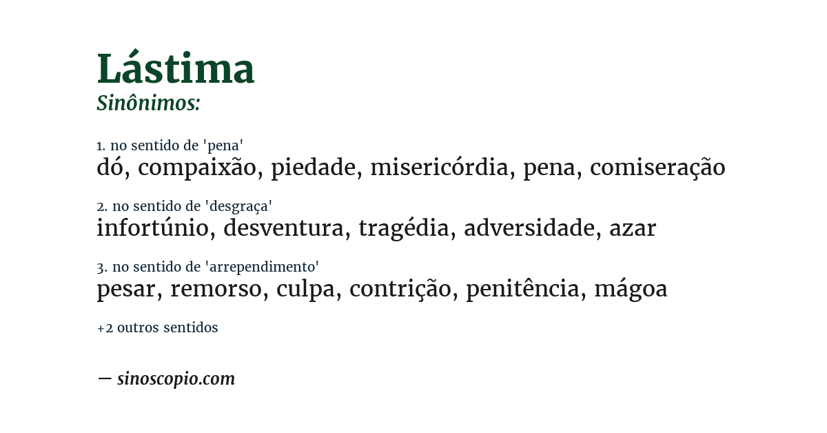 Sinônimo de lástima