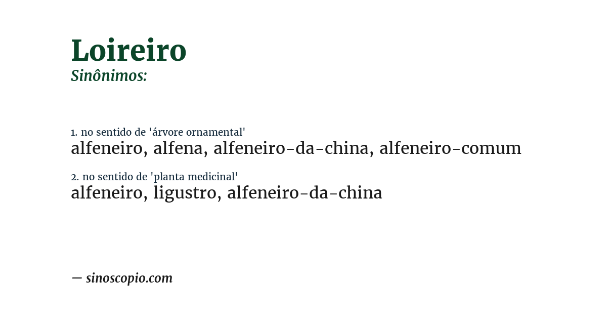 Sinônimo de loireiro