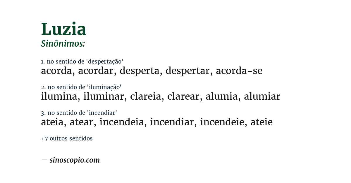 Sinônimo de luzia