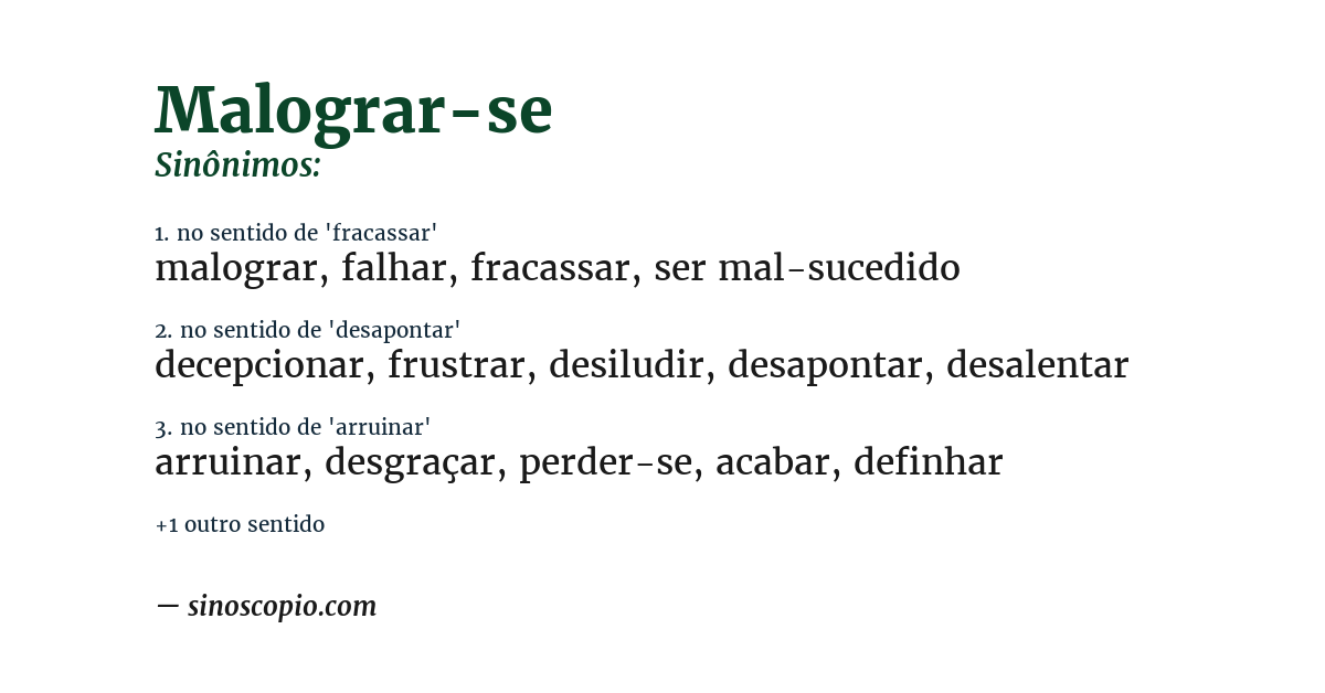 Sinônimo de malograr-se