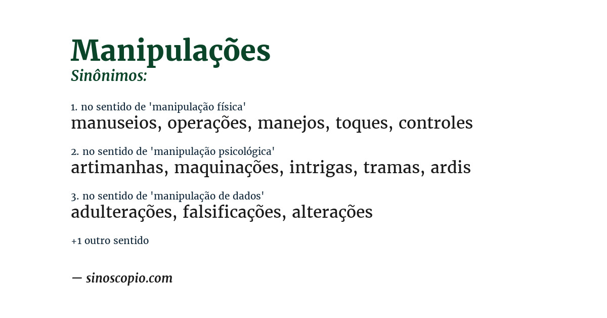 Sinônimo de manipulações