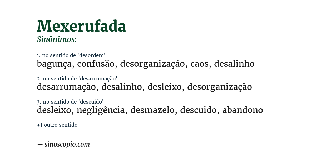 Sinônimo de mexerufada