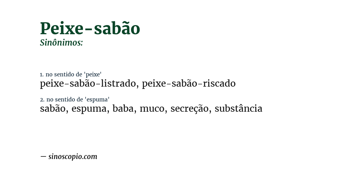 Sinônimo de peixe-sabão