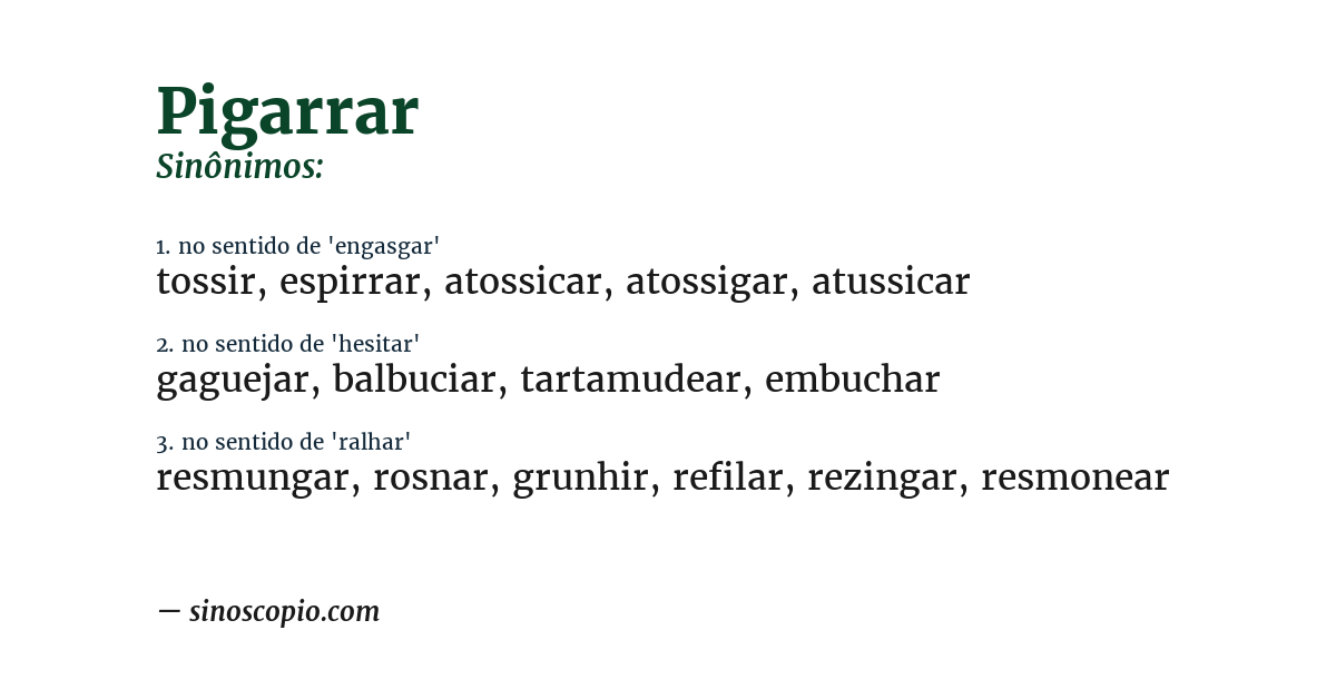 Sinônimo de pigarrar