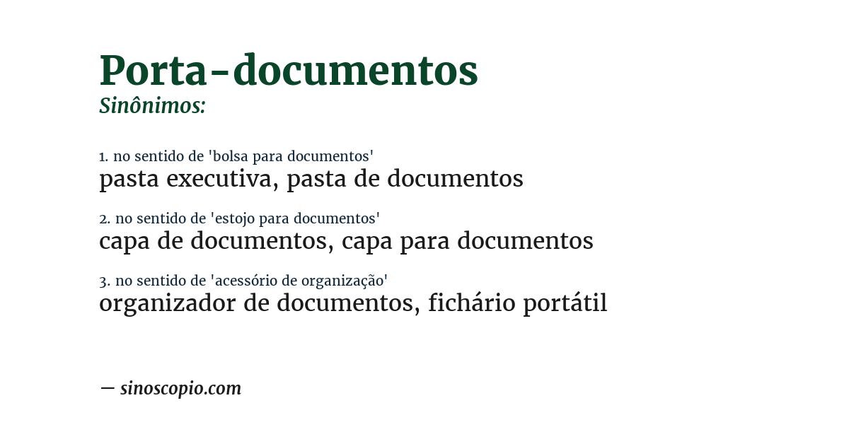 Sinônimo de porta-documentos