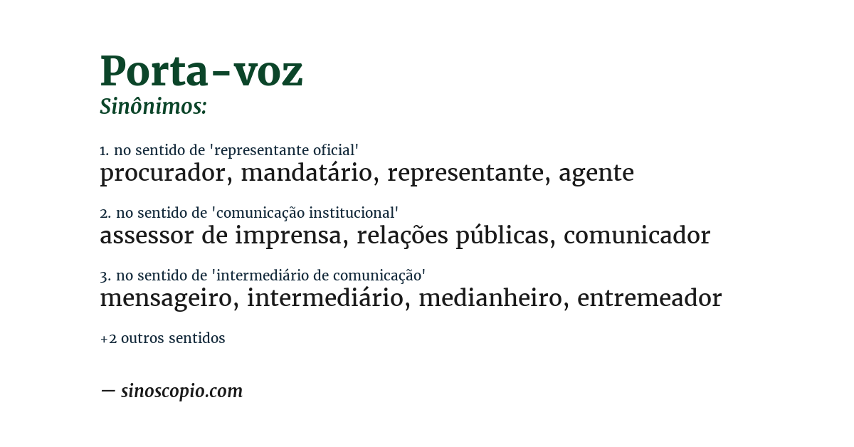 Sinônimo de porta-voz