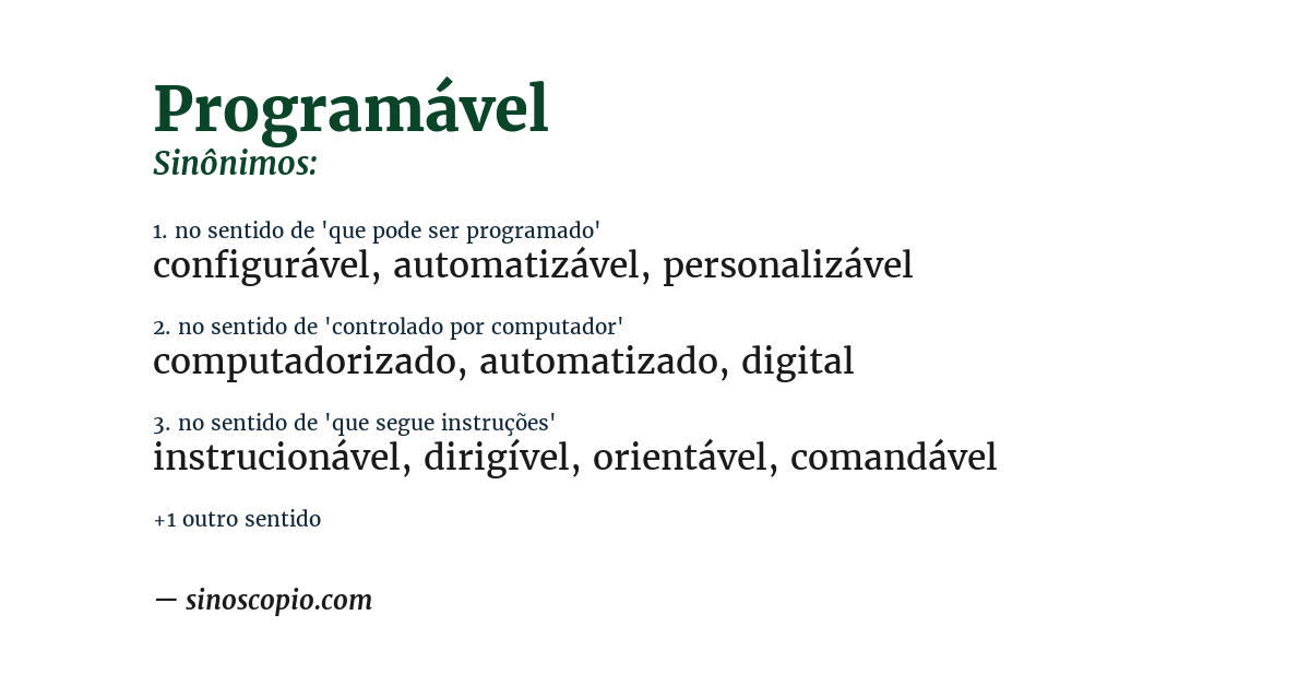 Sinônimo de programável