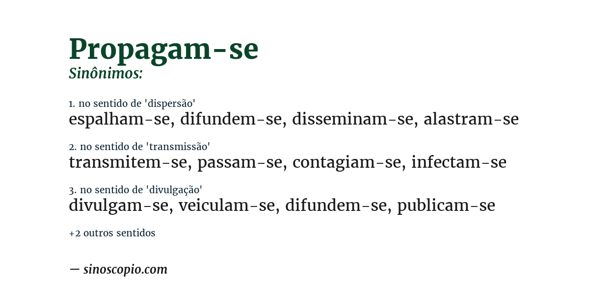 Sinônimo de propagam-se