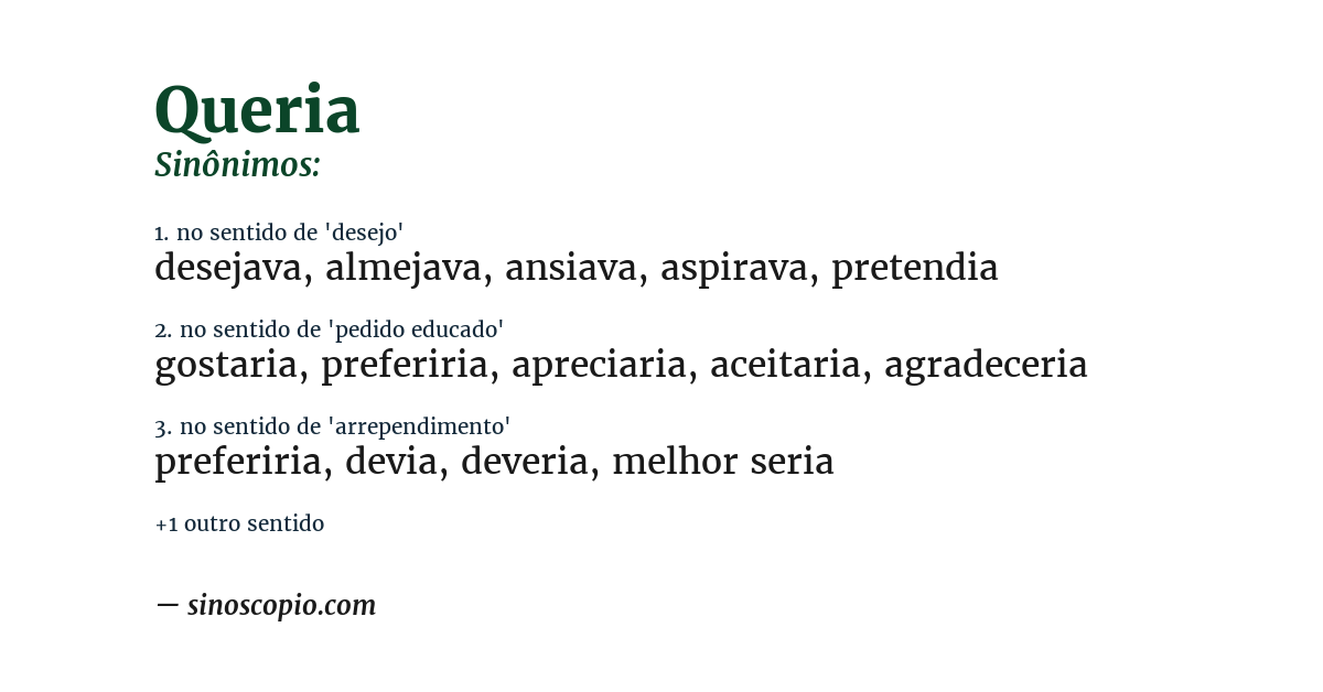 Sinônimo de queria