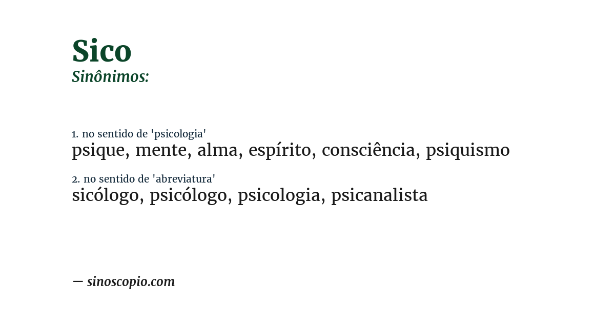 Sinônimo de sico