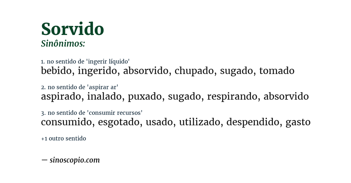 Sinônimo de sorvido