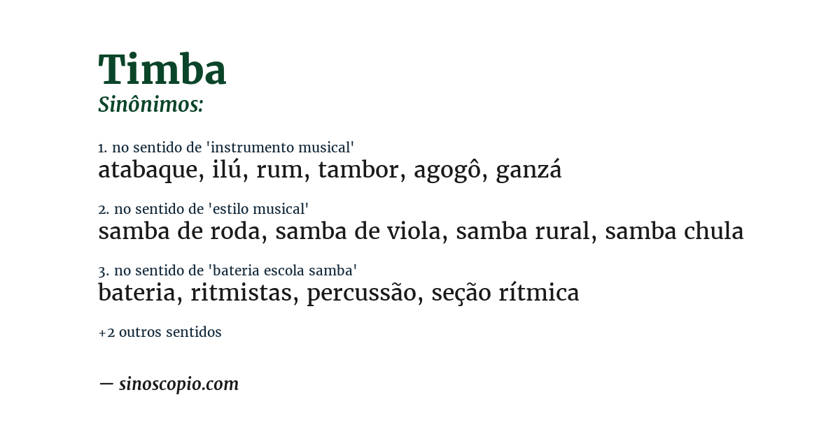 Sinônimo de timba